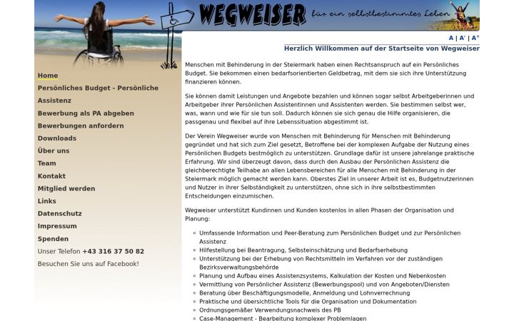 Screenshot of wegweiser.or.at