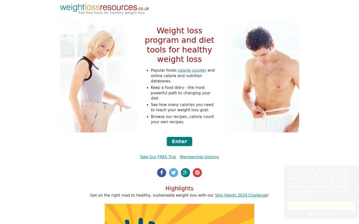 Screenshot of weightlossresources.co.uk