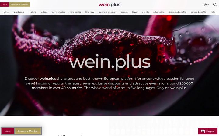 Screenshot of wein.plus