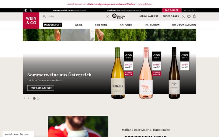 Skjermbilde av weinco.ch