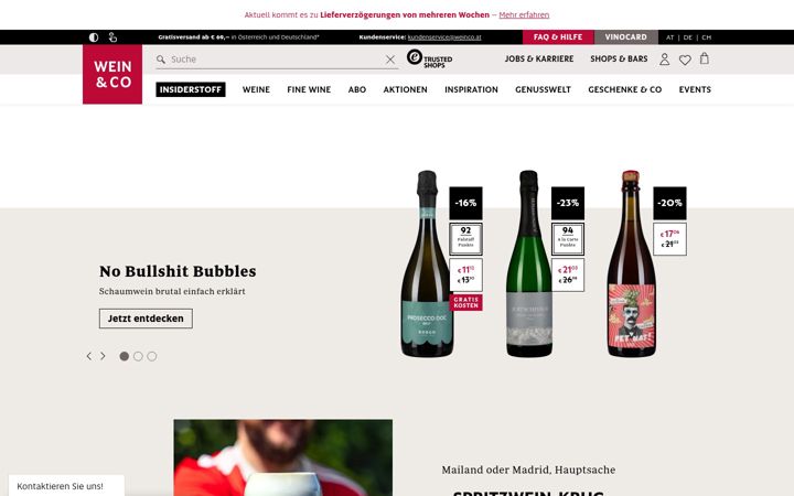 Posnetek zaslona weinco.de