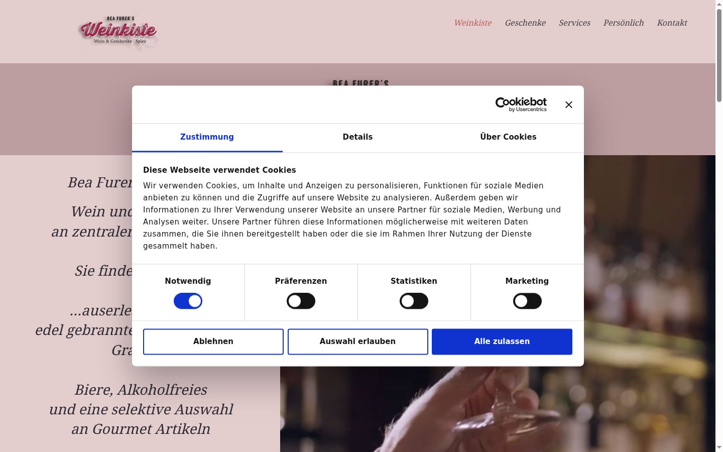 Képernyőkép a bármilyen interakció előtt megjelenő hozzájárulási bannerről