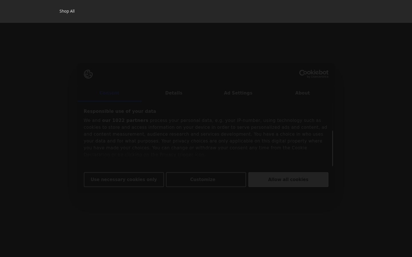 Screenshot of the consent banner shown before any interaction
