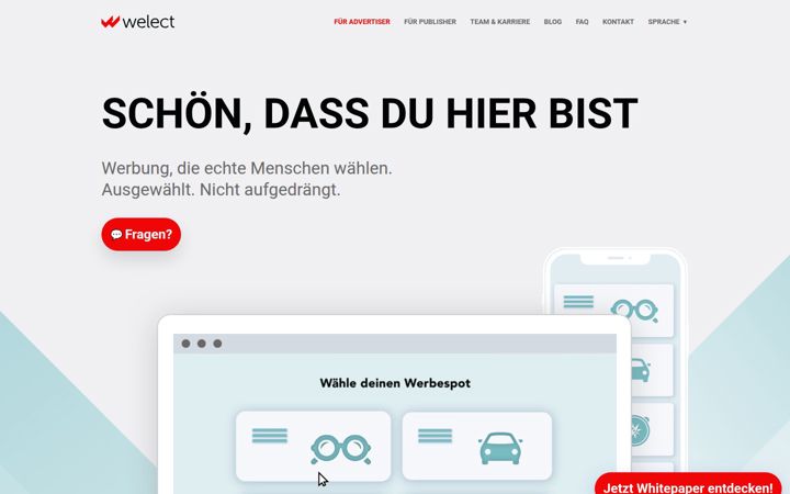 Screenshot von welect.de