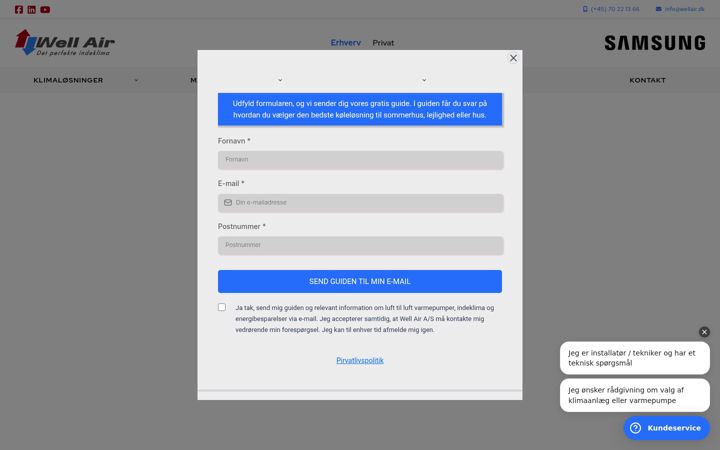Screenshot του wellair.dk