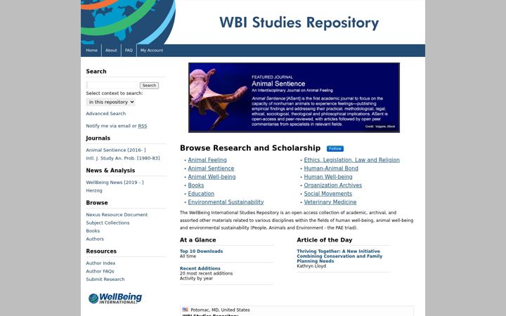 Posnetek zaslona wellbeingintlstudiesrepository.org