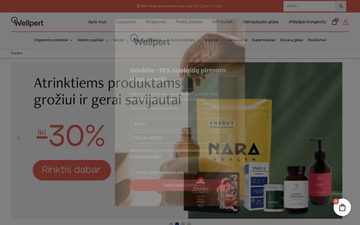 Ekrano kopija wellpert.lt