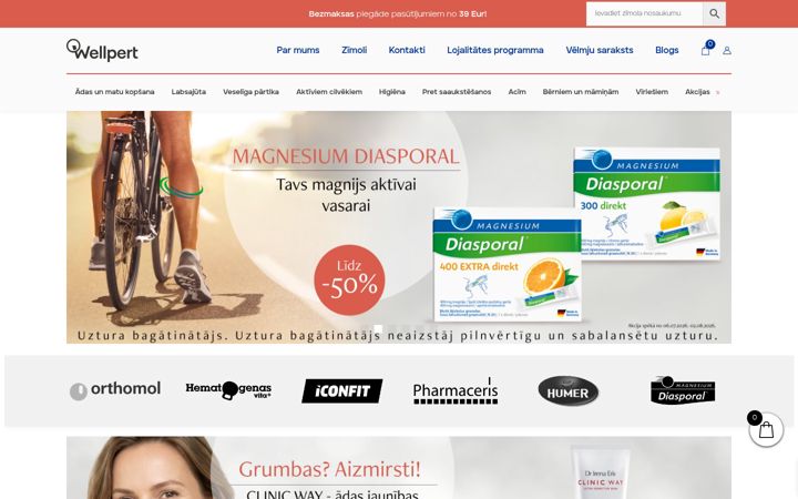 Kuvakaappaus sivustosta wellpert.lv