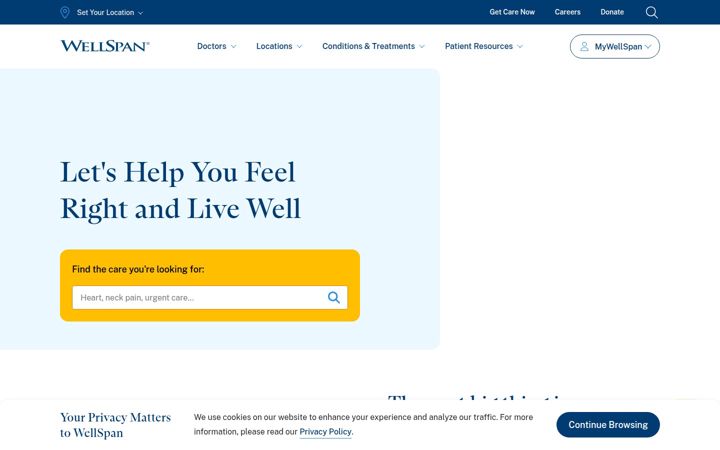 Screenshot di wellspan.org