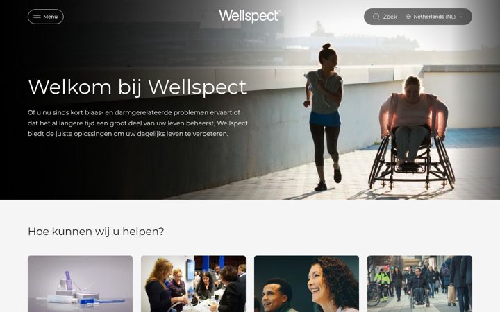 Posnetek zaslona wellspect.nl