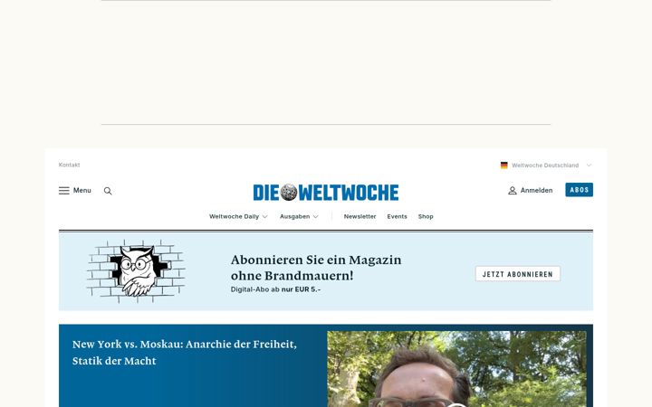 Screenshot of weltwoche.de