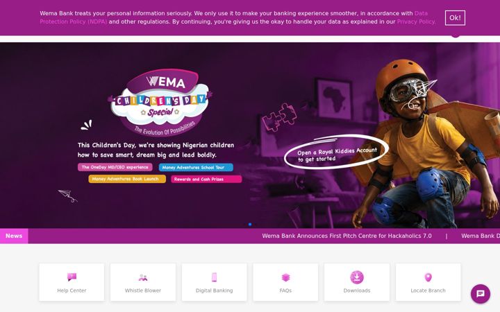 Screenshot of wemabank.com