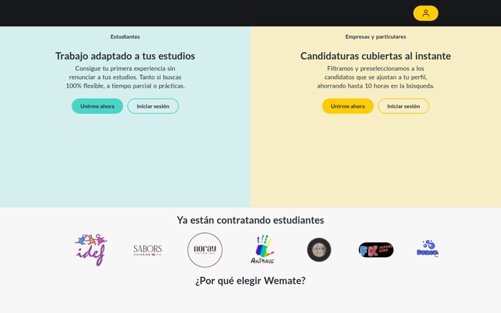 Captura de pantalla de wemate.es