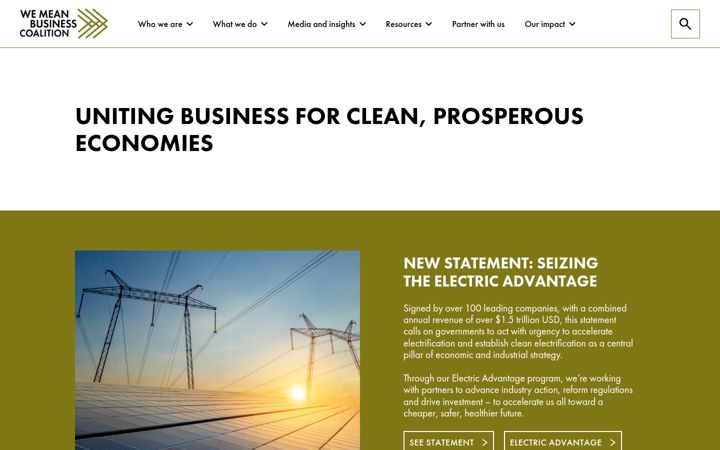 Screenshot of wemeanbusinesscoalition.org