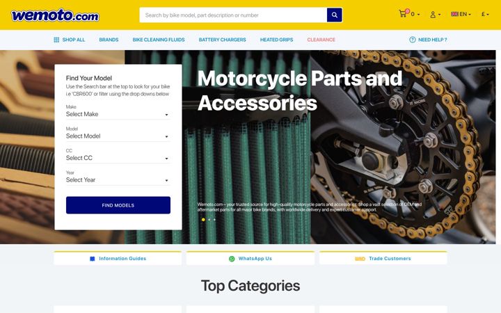 Screenshot of wemoto.com