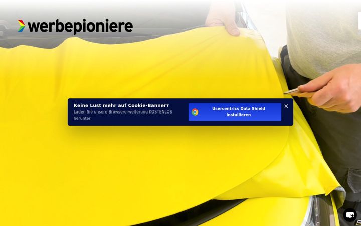 Screenshot von werbepioniere.de