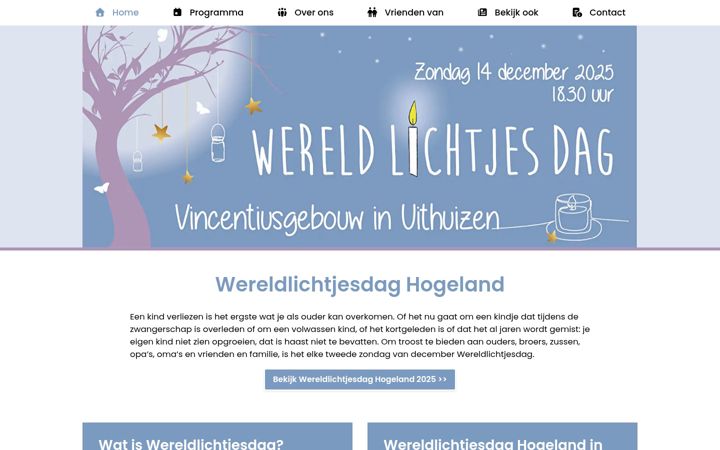 Skjermbilde av wereldlichtjesdaghogeland.nl