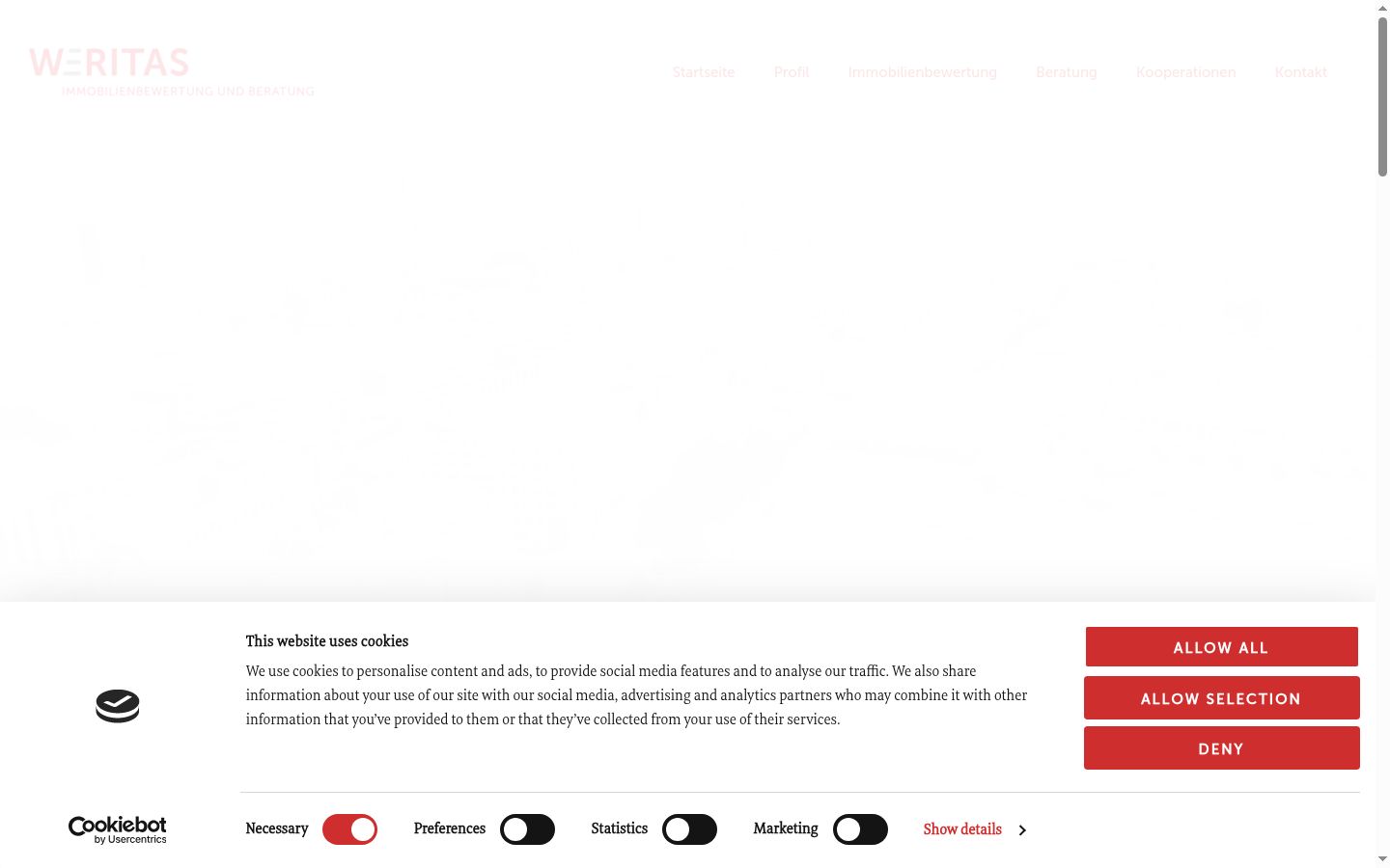 Screenshot of the consent banner shown before any interaction