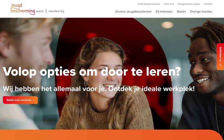 Ekraanipilt saidist werkenbij-jeugdbeschermingwest.nl