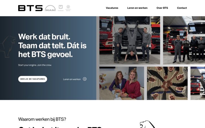 Ekraanipilt saidist werkenbijbts.nl