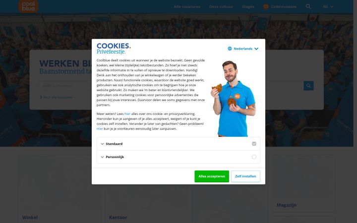 Screenshot of werkenbijcoolblue.nl