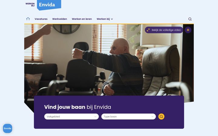 Screenshot di werkenbijenvida.nl