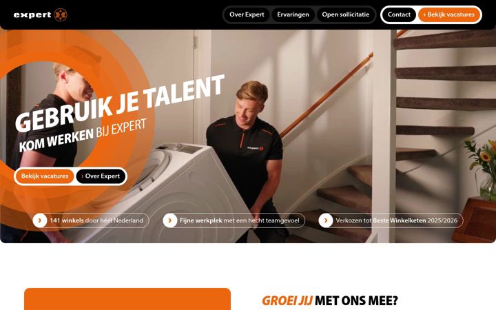 Snimka zaslona za werkenbijexpert.nl