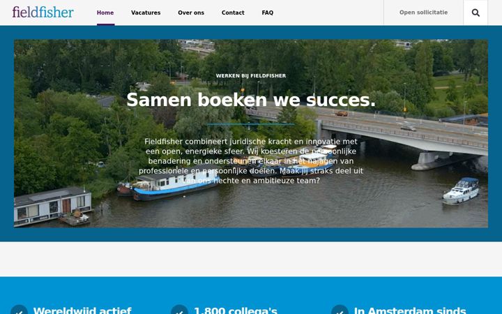 Posnetek zaslona werkenbijfieldfisher.nl