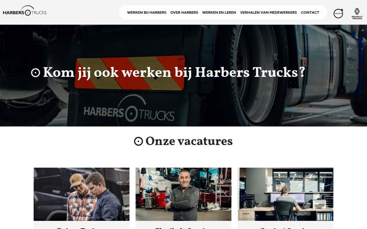 Screenshot stránky werkenbijharbers.nl