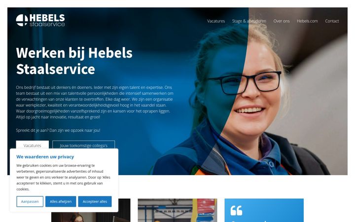 Ekraanipilt saidist werkenbijhebels.com