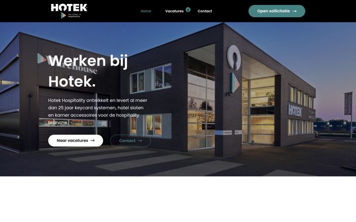 Ekraanipilt saidist werkenbijhotek.nl