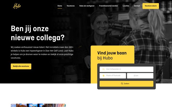 Ekraanipilt saidist werkenbijhubo.nl