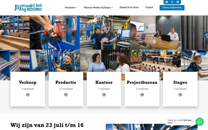 Ekrano kopija werkenbijkegro.nl