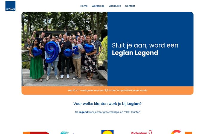 Screenshot di werkenbijlegian.nl