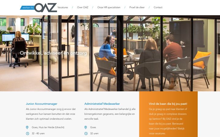 Skärmbild av werkenbijoaz.nl