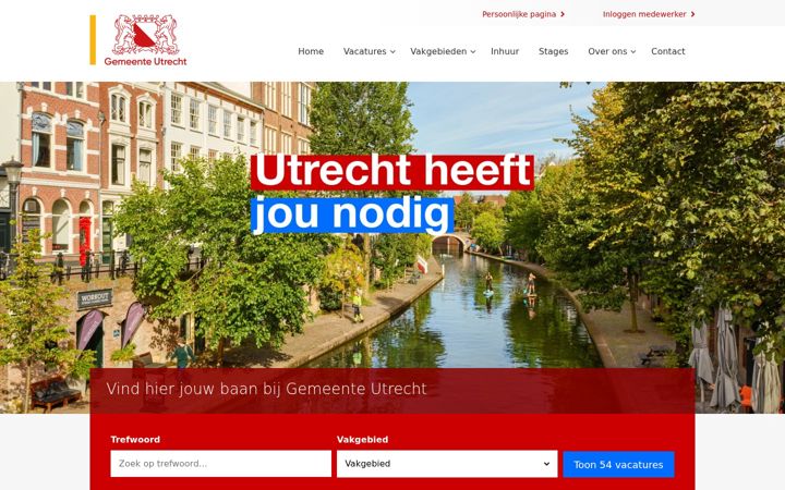 Screenshot of werkenbijutrecht.nl
