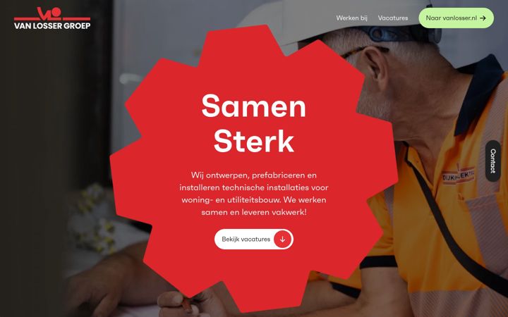 Posnetek zaslona werkenbijvanlosser.nl
