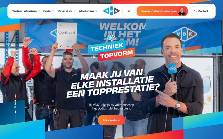 Posnetek zaslona werkenbijvdkgroep.com