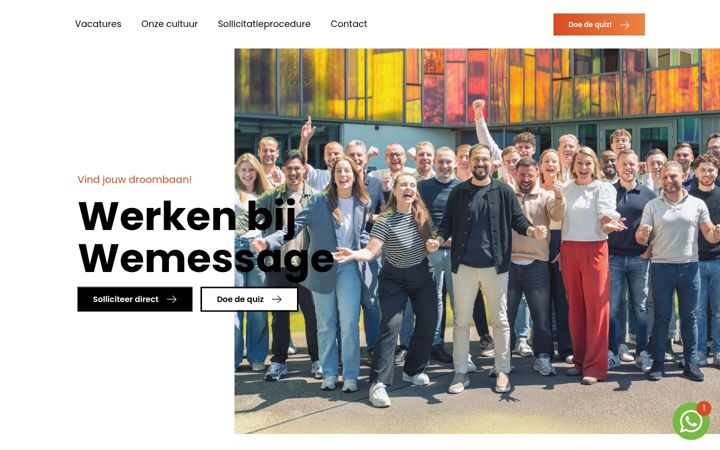Screenshot of werkenbijwemessage.nl