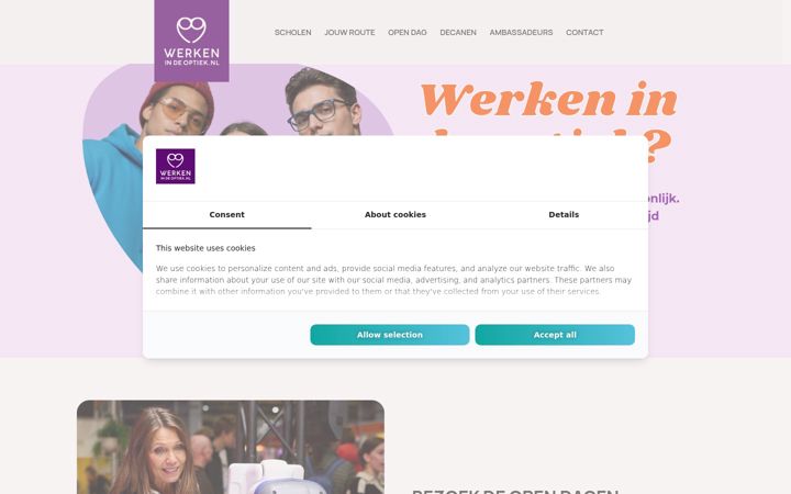 Screenshot ta' werkenindeoptiek.nl