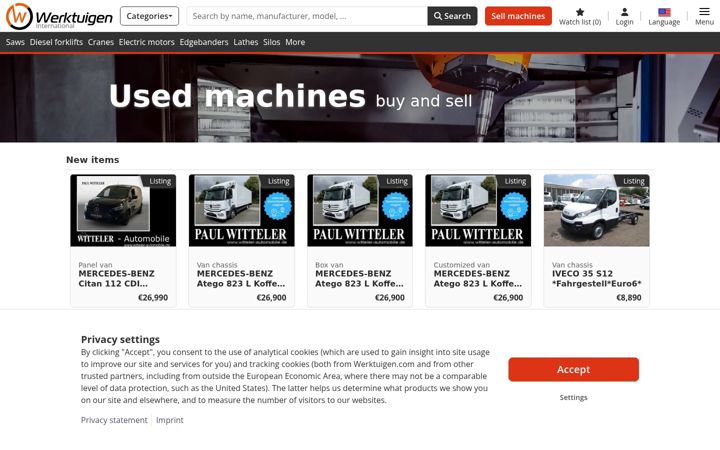 Screenshot of werktuigen.com
