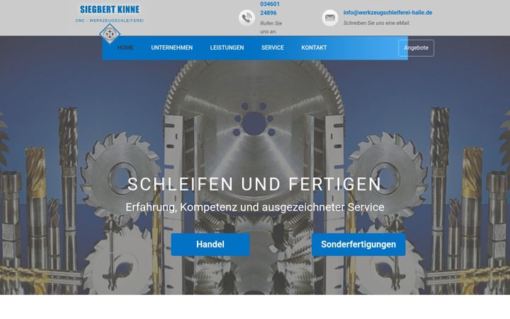 Screenshot of werkzeugschleiferei-halle.de