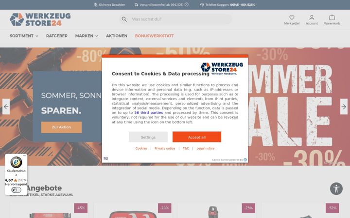 Screenshot of werkzeugstore24.de