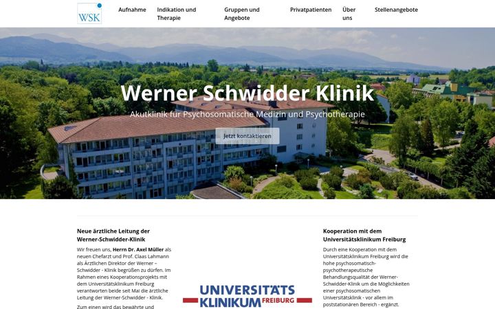 Skjermbilde av wernerschwidderklinik.de