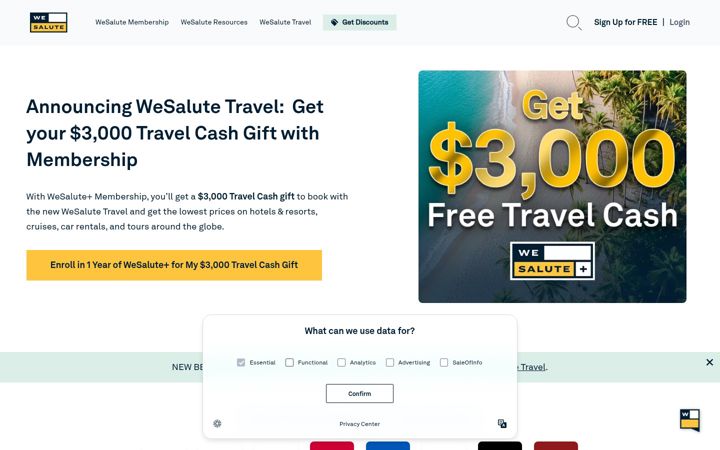 Screenshot of wesalute.com