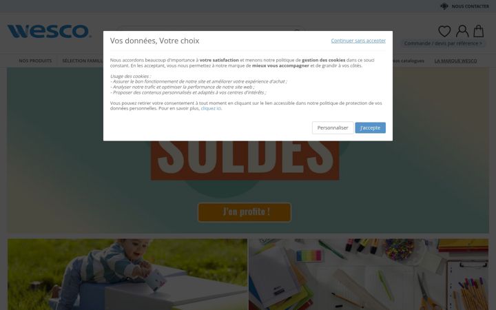 Screenshot von wesco.fr