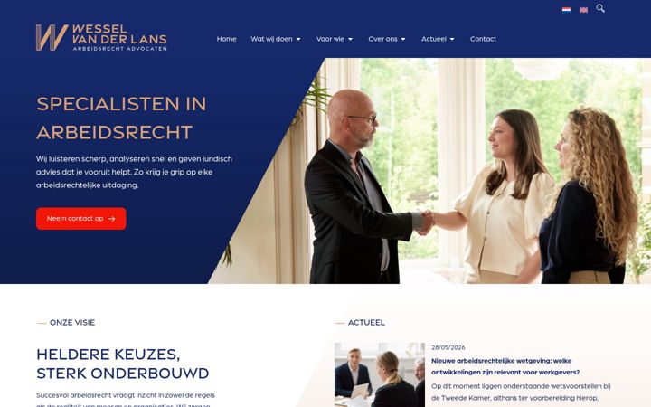 Snímek obrazovky wesselvanderlans.nl
