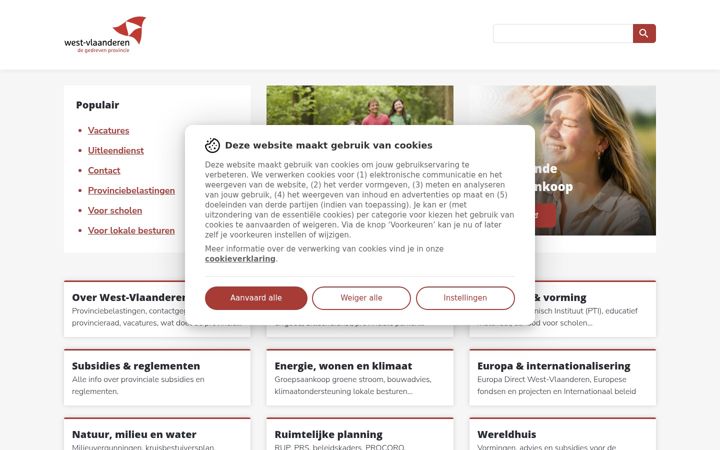 Screenshot of west-vlaanderen.be