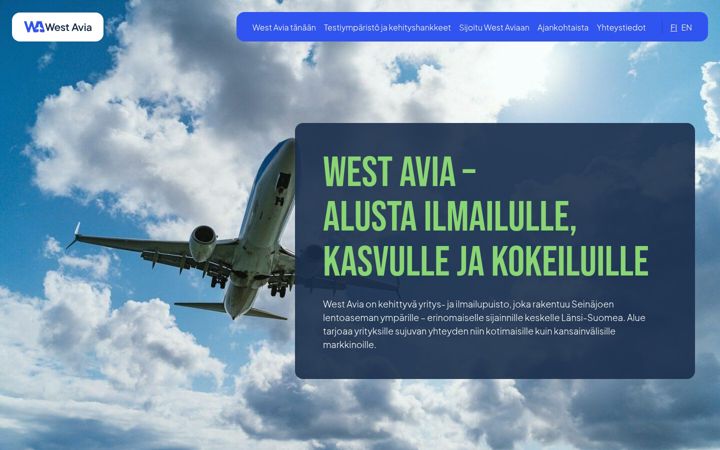 Skjermbilde av westavia.fi