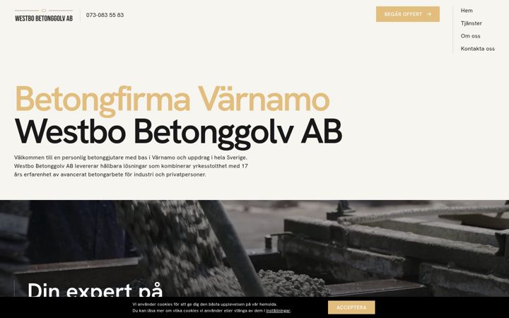 Screenshot of westbobetong.se